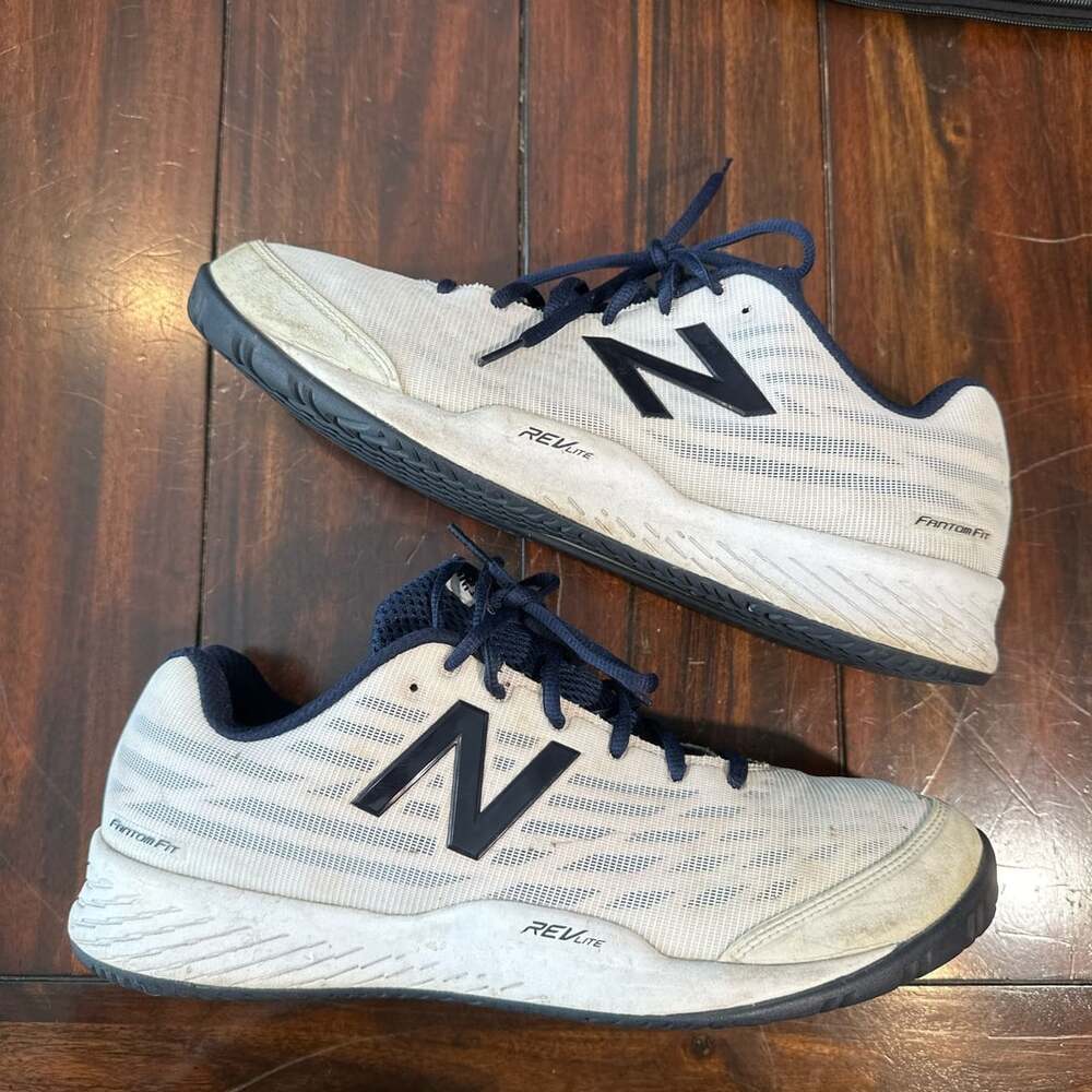 New Balance 896 White Blue Tennis Shoes Size 11